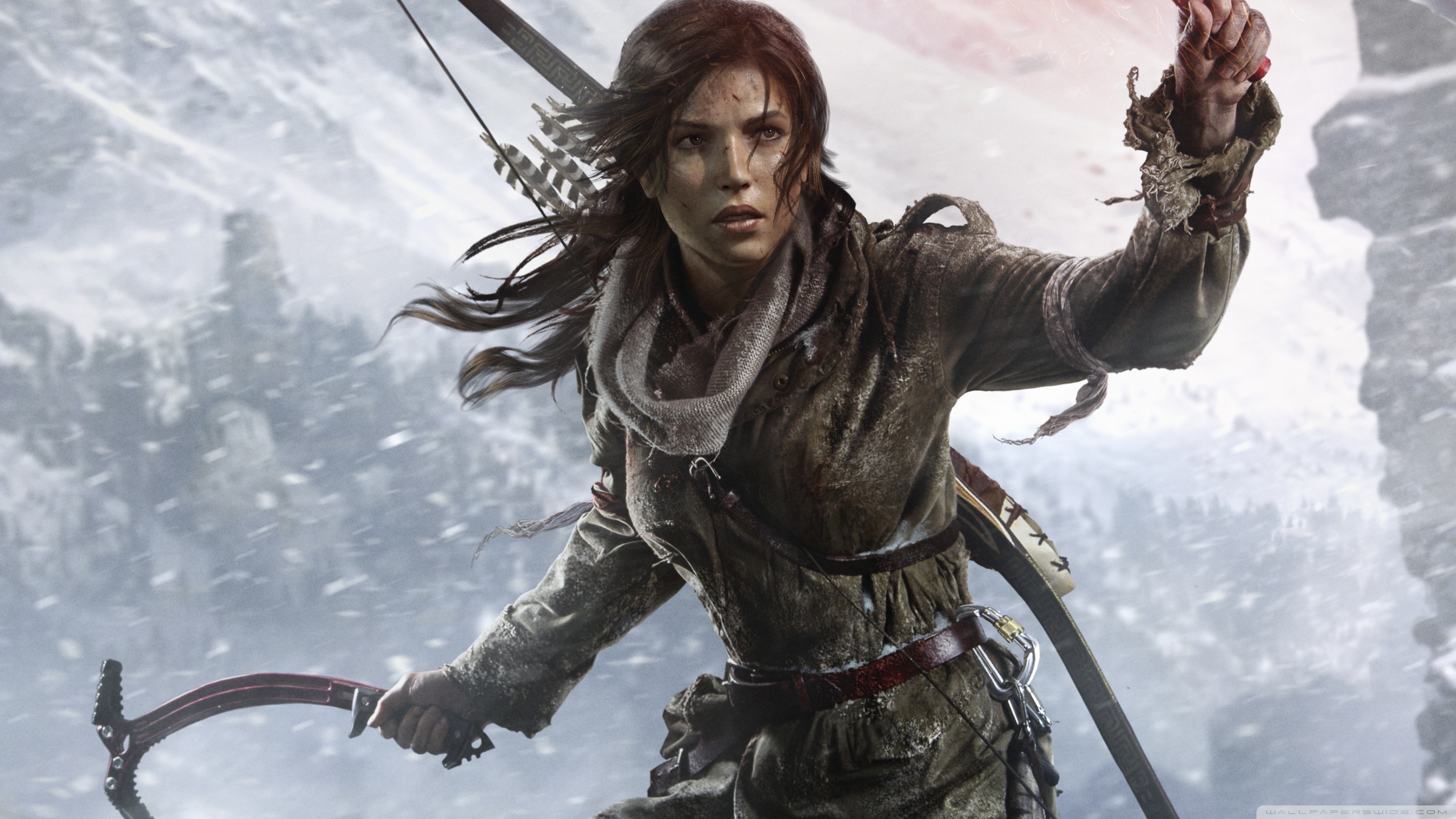 rise of the tomb raider wallpaper,action adventure game,pc game,cg artwork,games,adventure game