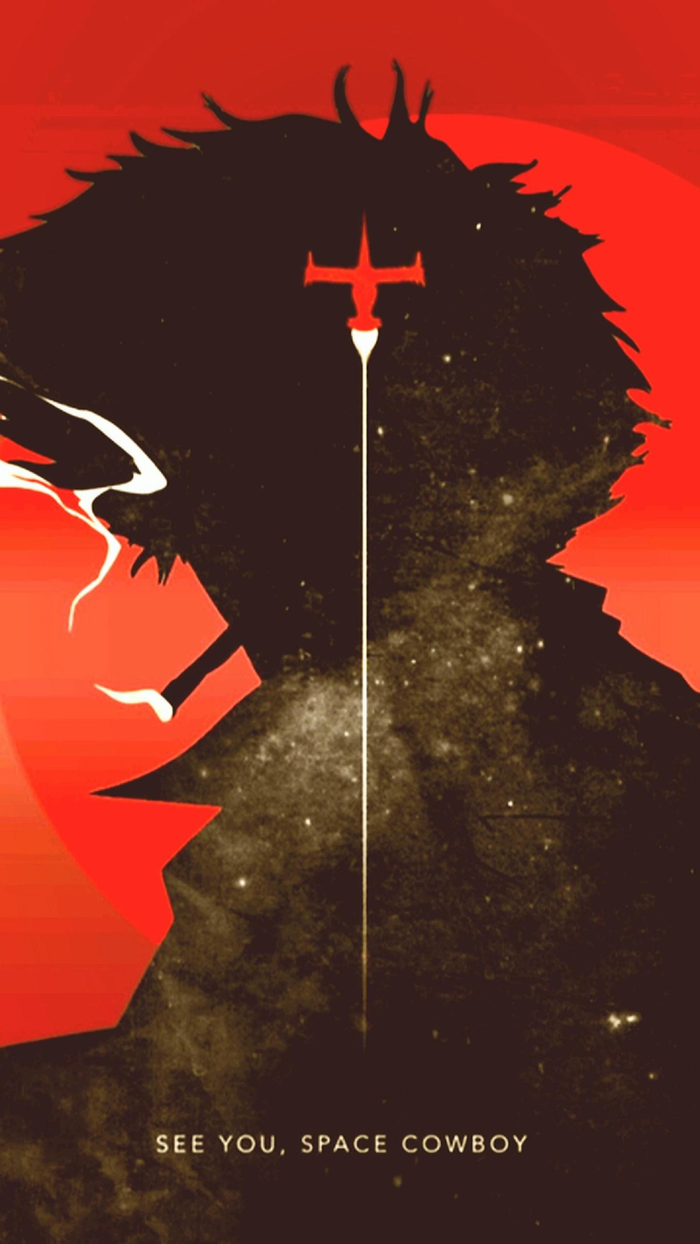 cowboy bebop wallpaper,red,poster,illustration,graphic design,tree