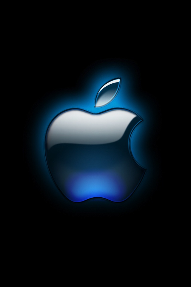 iphone logo wallpaper,blau,licht,dunkelheit,himmel,grafik