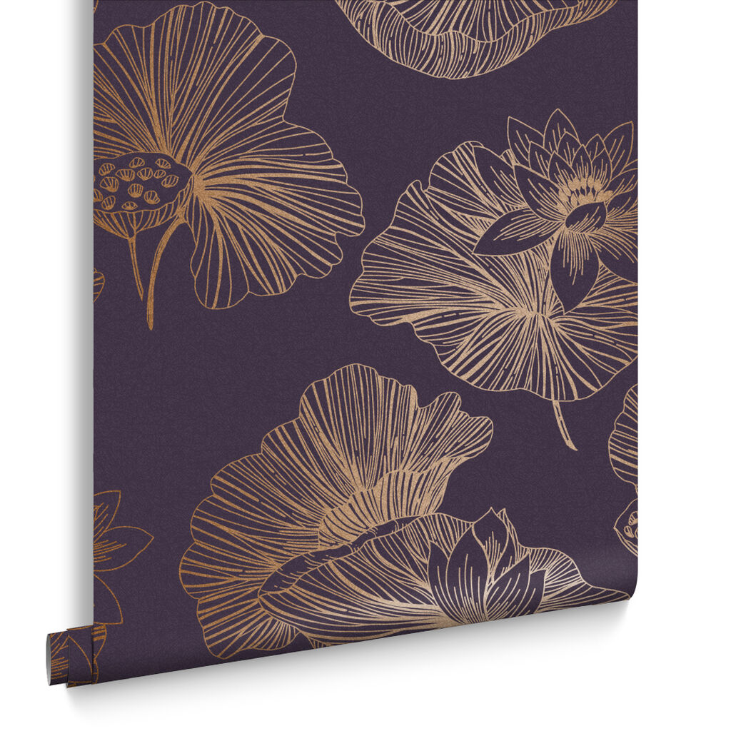 Lotus Plum Wallpaper, , Large Graham And Brown Lotus Flower WallpaperUse