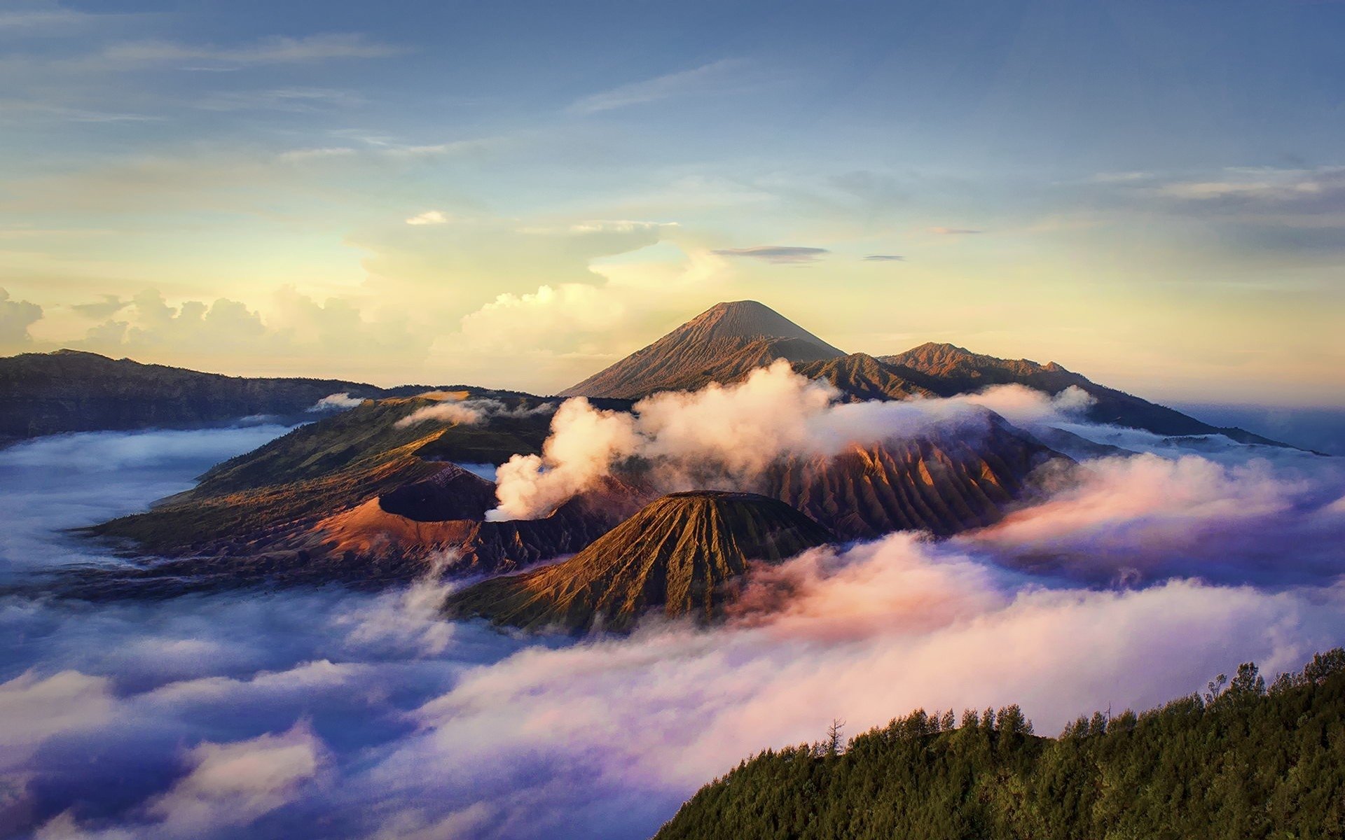 carta da parati indonesia,natura,paesaggio naturale,cielo,montagna,nube