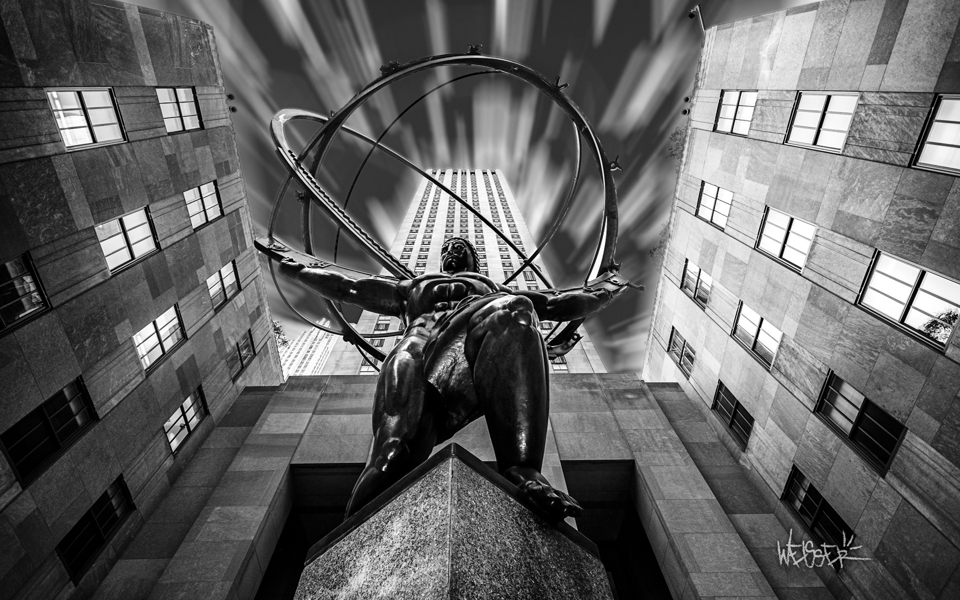 fond d'écran atlas,noir et blanc,monochrome,architecture,statue,sculpture