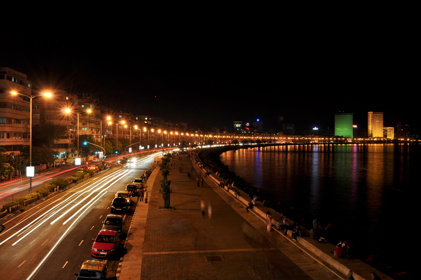 뭄바이 벽지,밤,수도권,가로등,빛,도시 지역