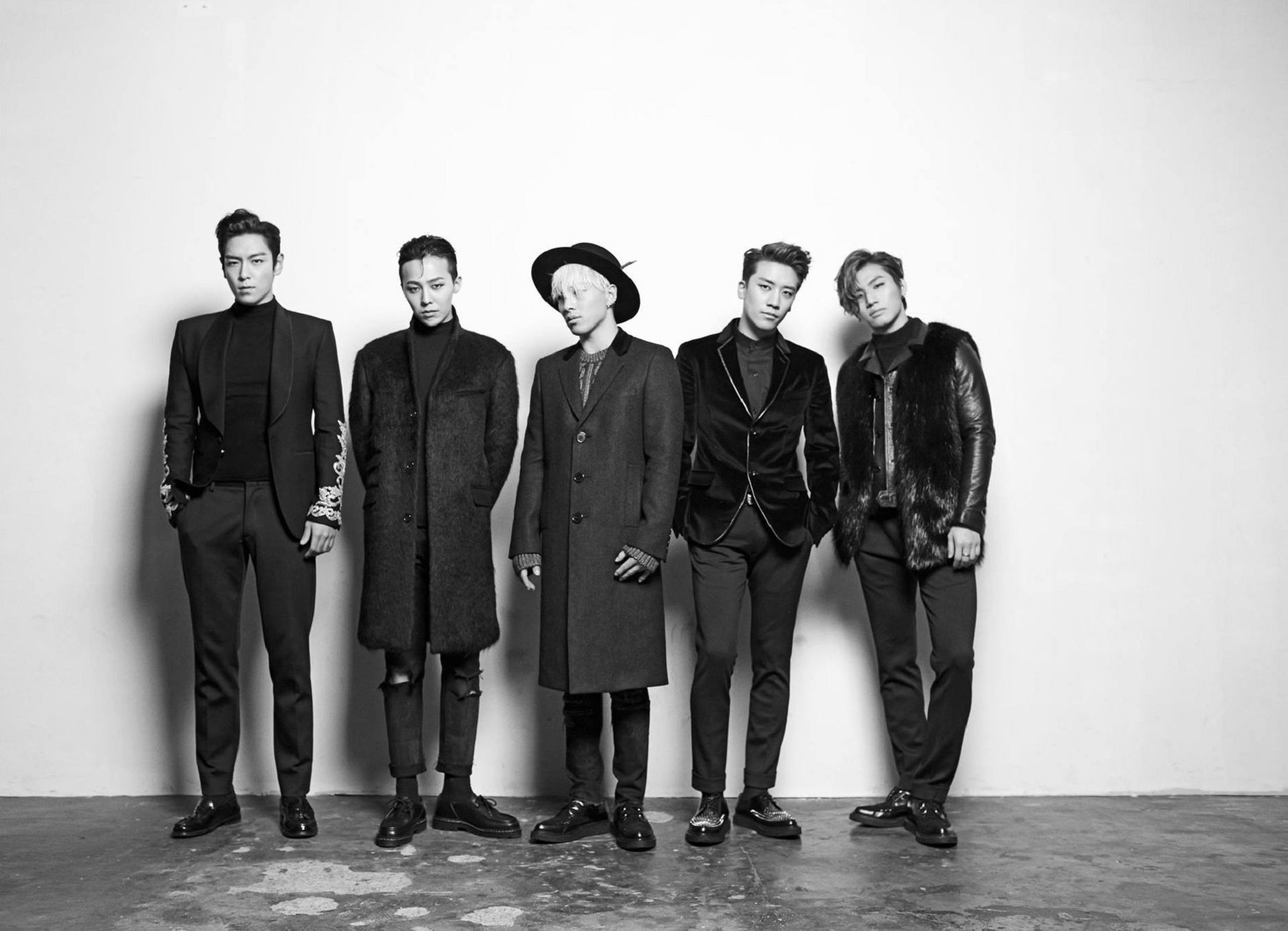 bigbang wallpaper,standing,suit,black and white,formal wear,photography