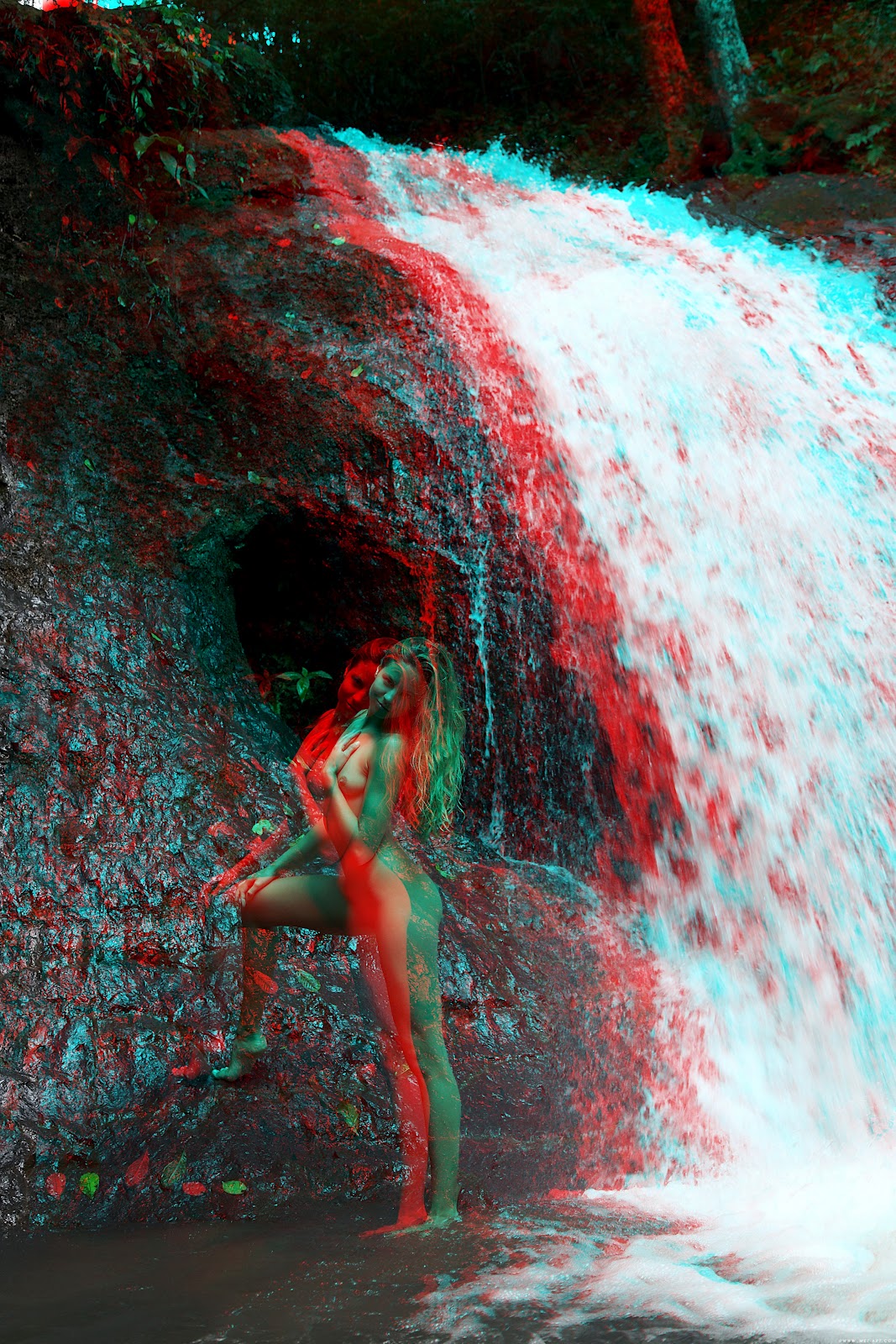 papier peint photo 3d,rouge,roche,cascade,la photographie,cours d'eau