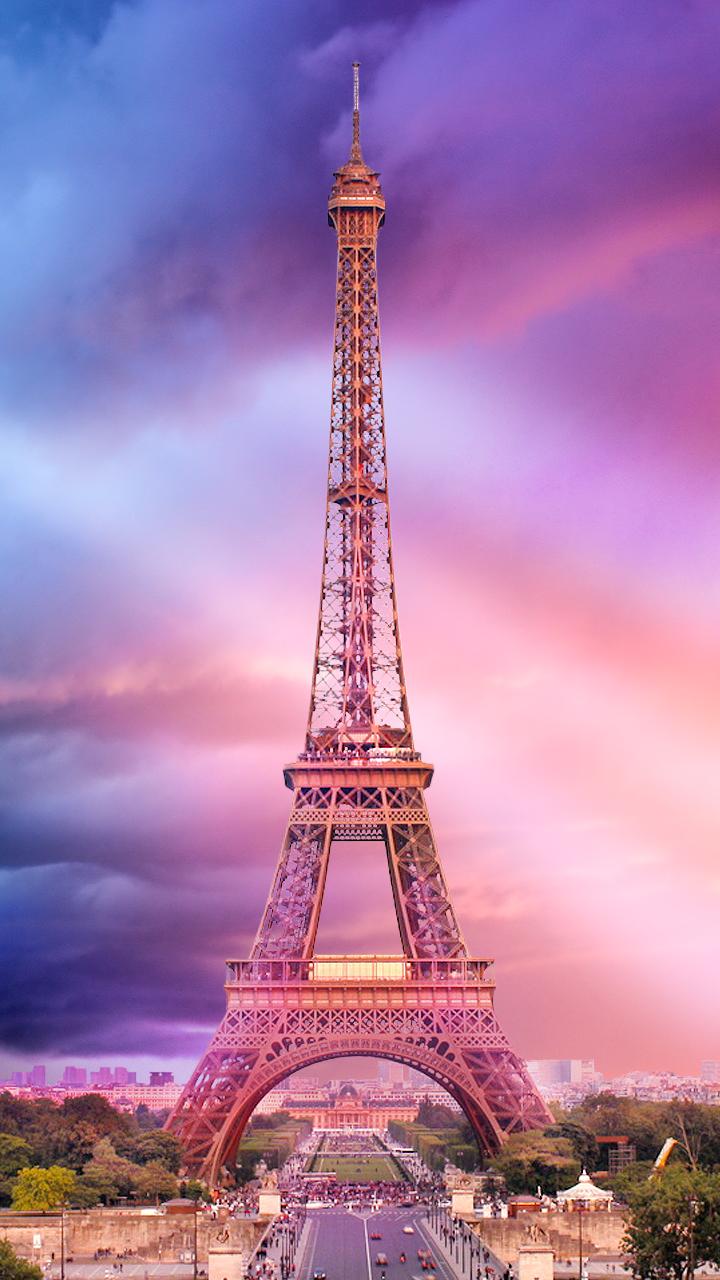 paris live wallpaper,landmark,tower,pink,sky,national historic landmark