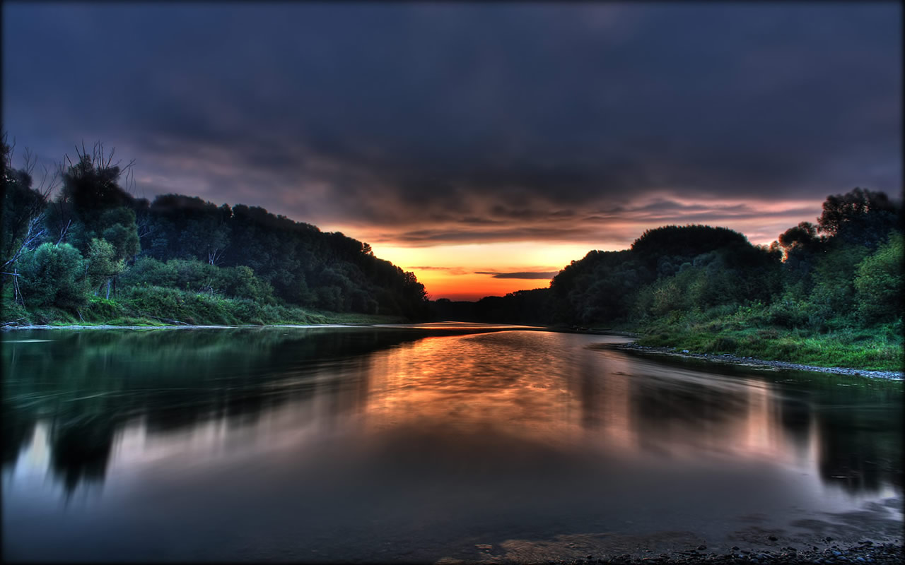 1280x800 wallpaper,sky,nature,reflection,body of water,natural landscape