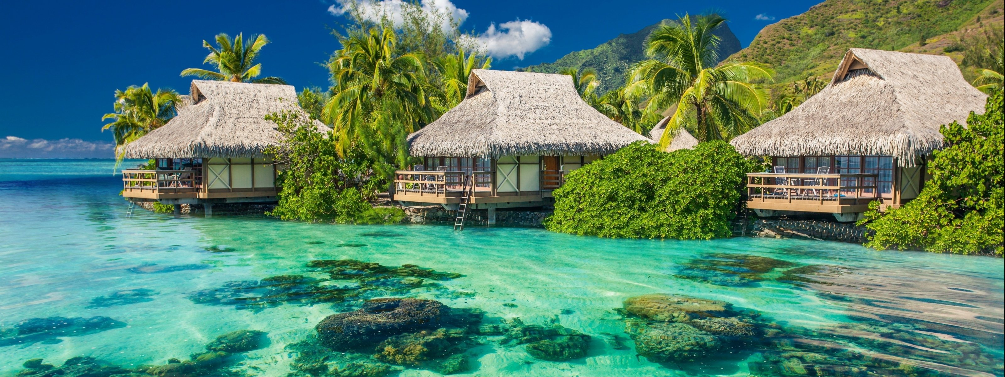 マルチスクリーン壁紙 自然の風景 リゾート 財産 ラグーン カリブ海 Wallpaperuse