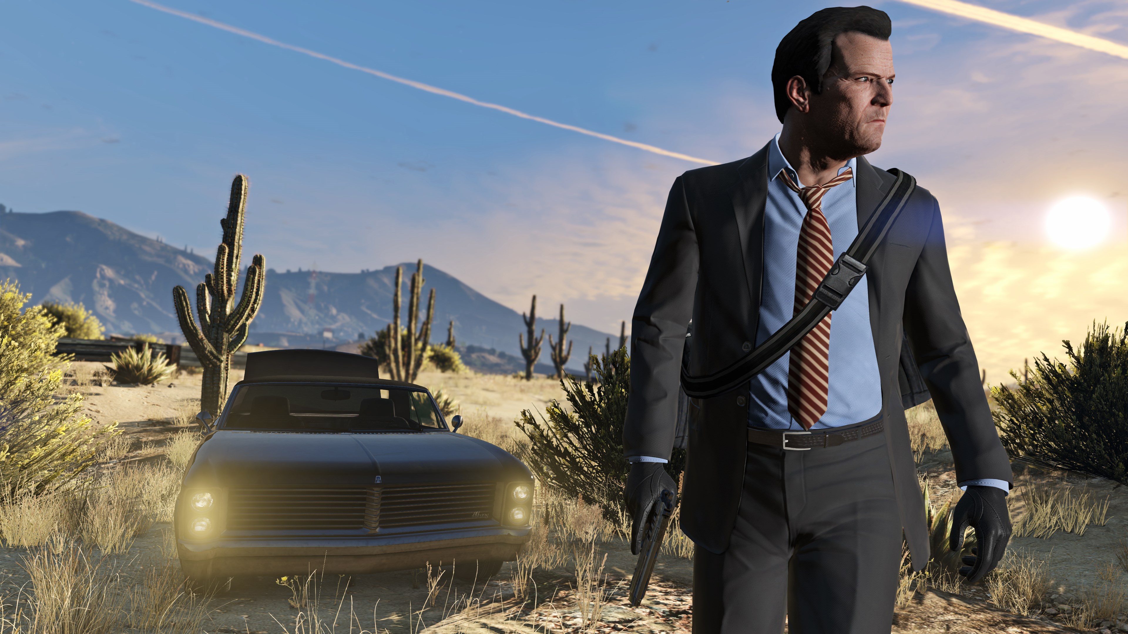 gta v wallpaper,vehicle,car,suit,automotive design,landscape