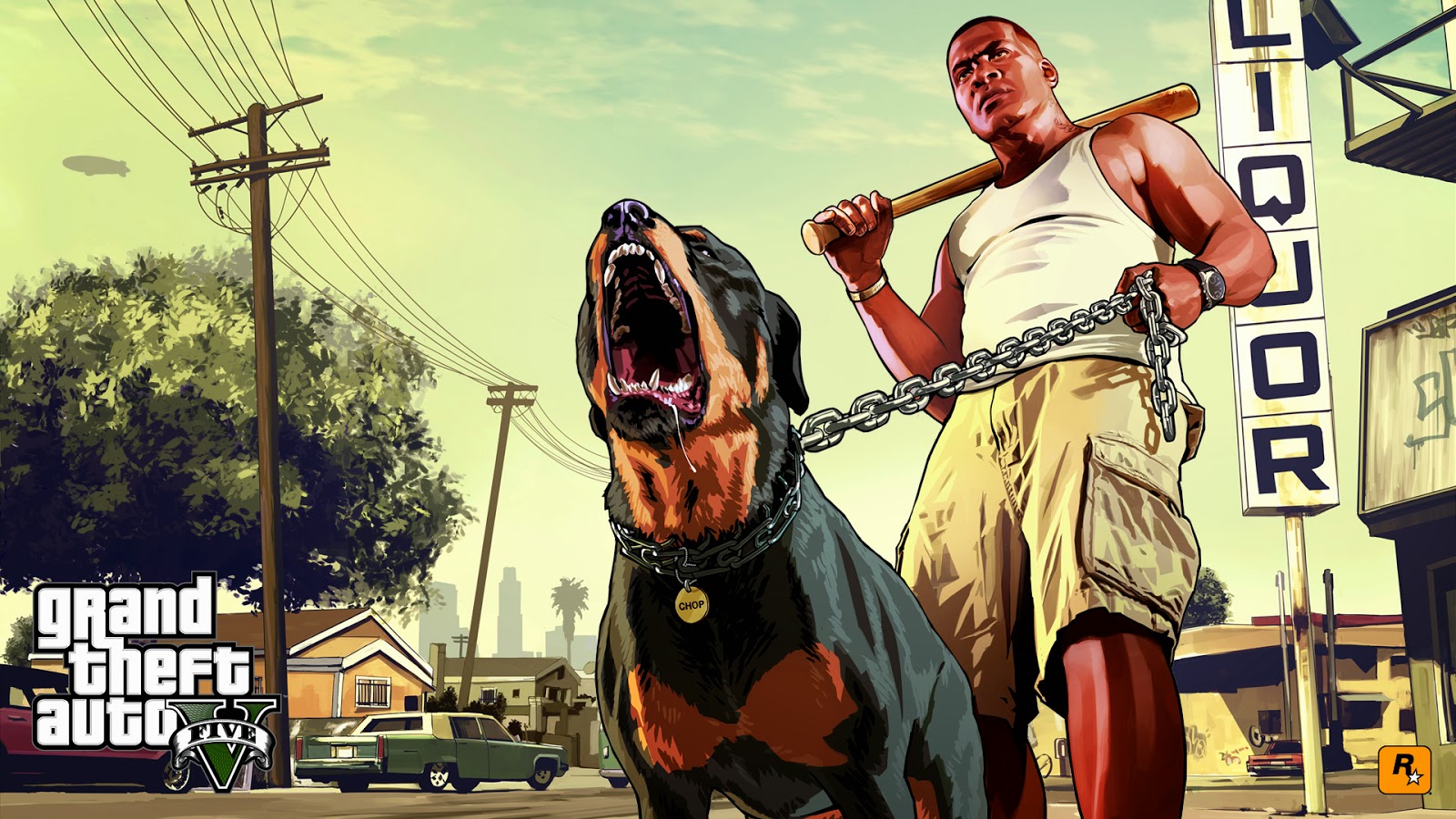 gta v fondo de pantalla,juego de pc,perro guardian,rottweiler,edades medias,captura de pantalla