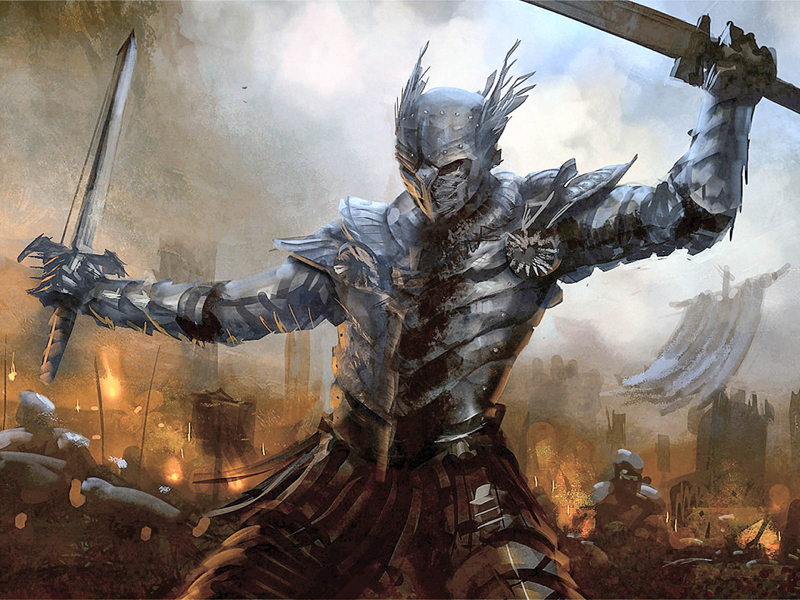 knight wallpaper,action adventure game,pc game,strategy video game,demon,cg artwork
