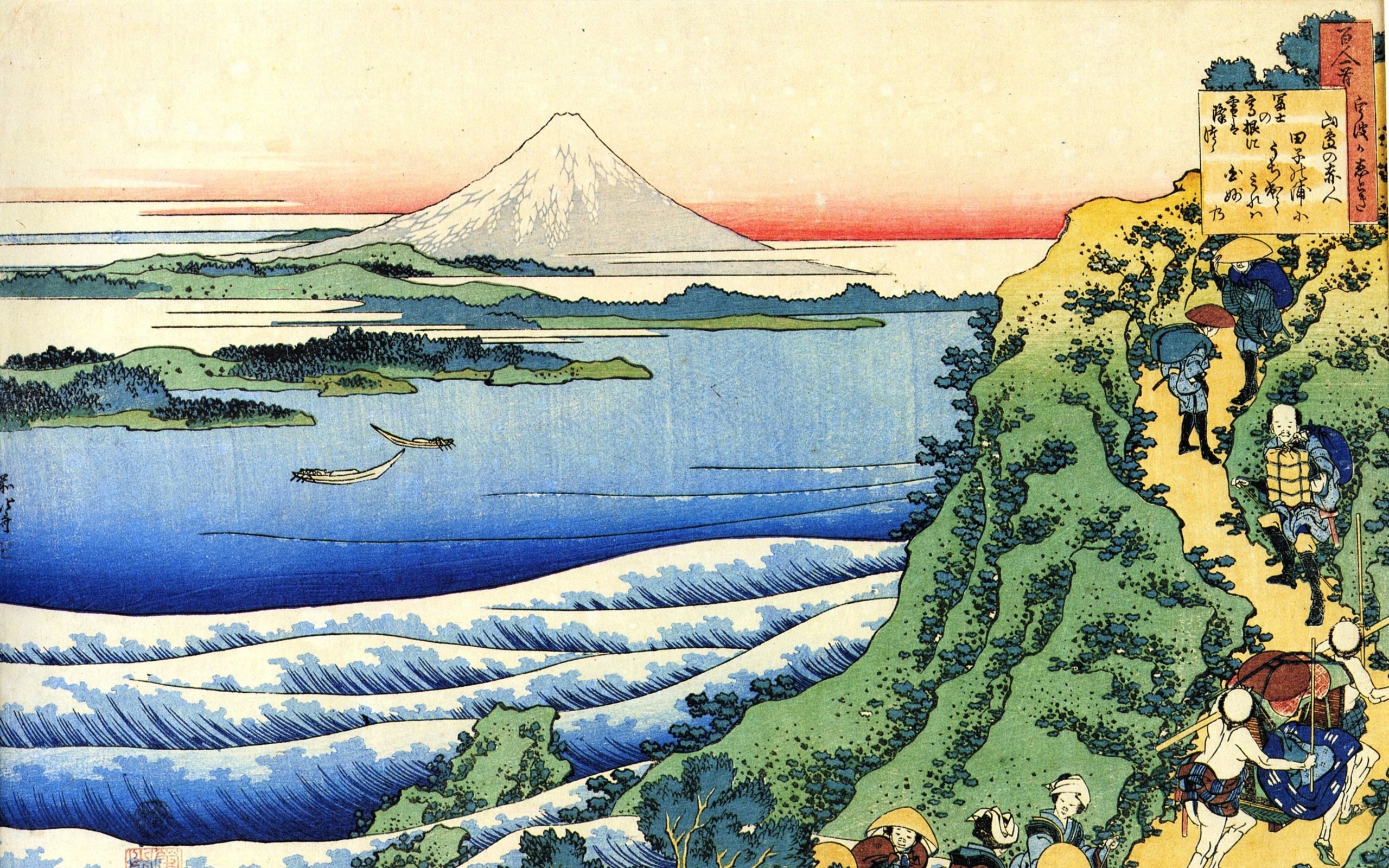 papier peint art japonais,paysage naturel,ressources en eau,l'eau,peinture aquarelle,la peinture