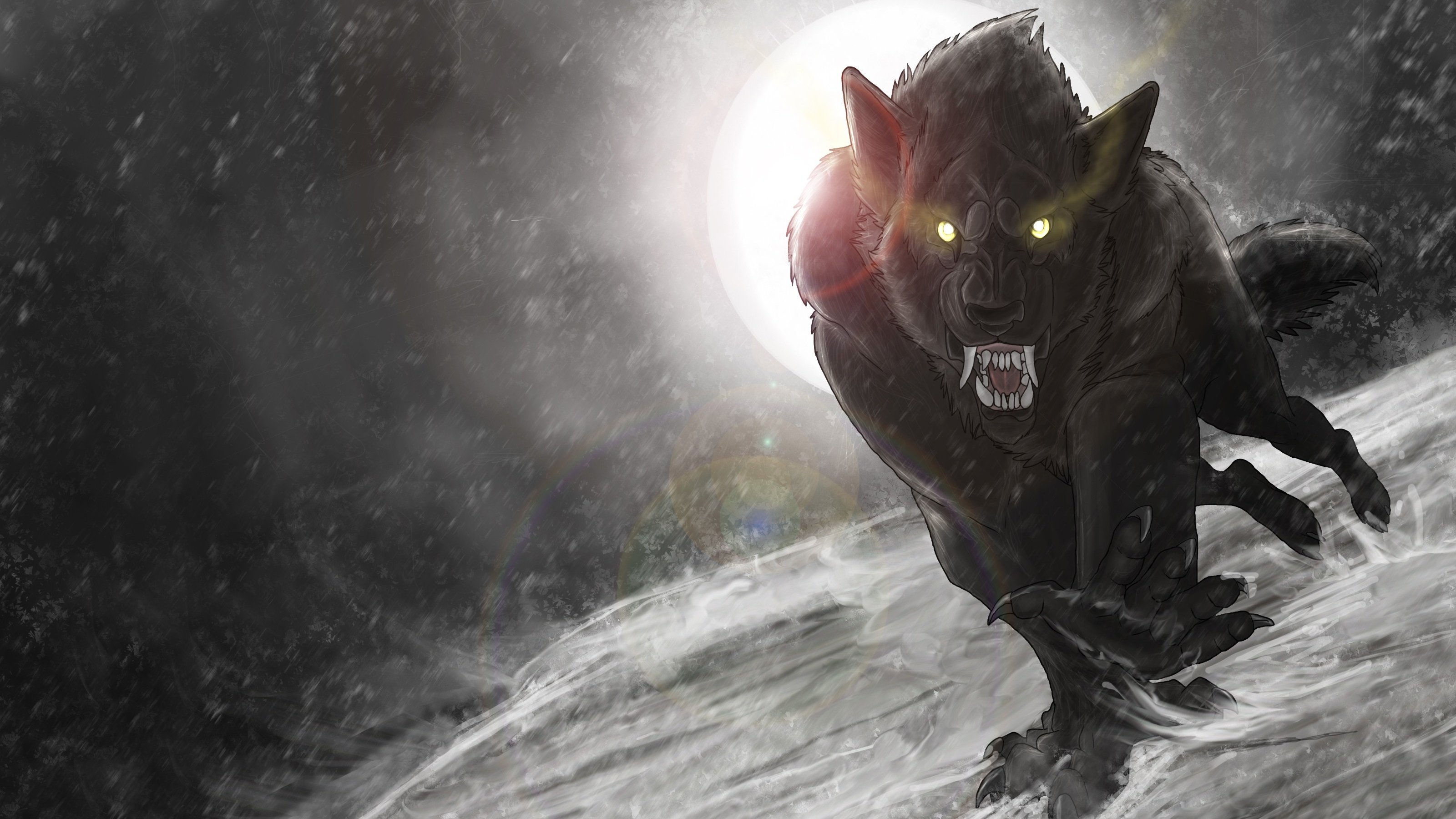 fondo de pantalla de 3200x1800,personaje de ficción,ilustración,hombre lobo,lobo,felidae