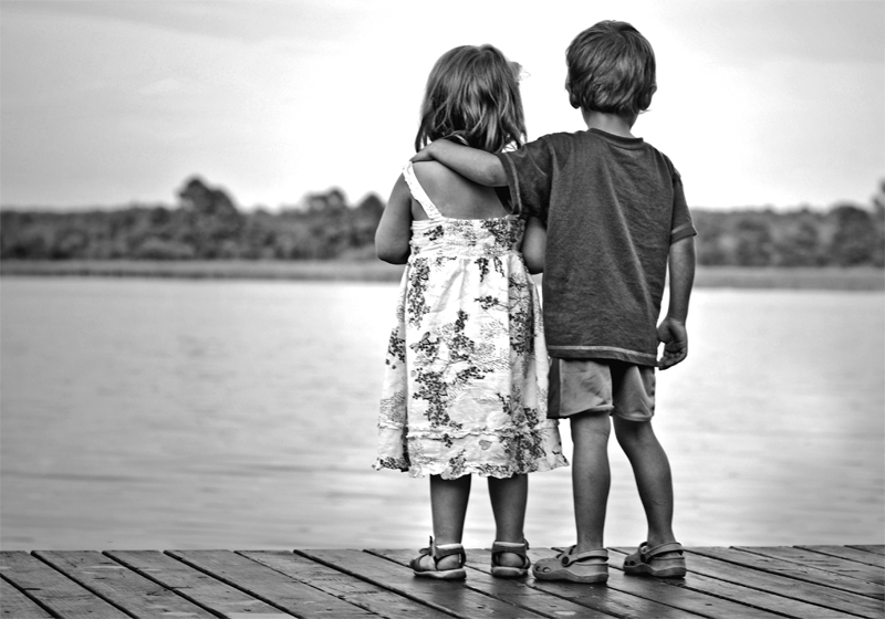 boy and girl wallpaper,people in nature,photograph,black and white,friendship,child