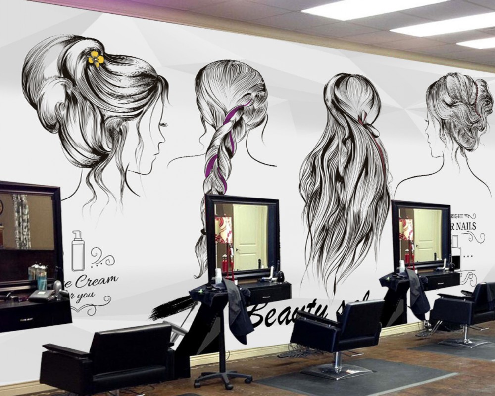 salon wallpaper,hair,wallpaper,mural,room,art (926866) WallpaperUse