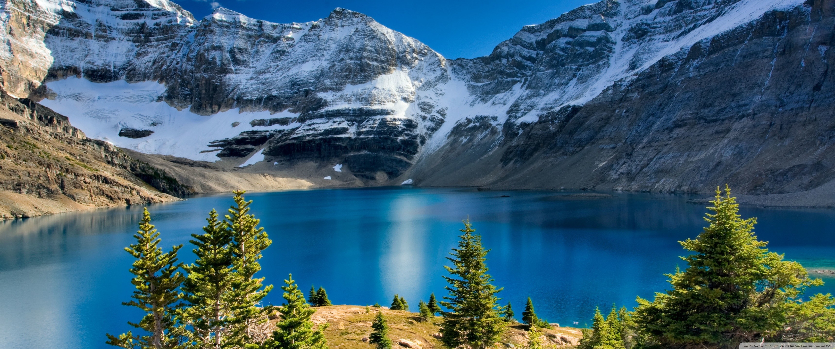 3440x1440 fond d'écran,montagne,paysage naturel,la nature,plan d'eau,lac