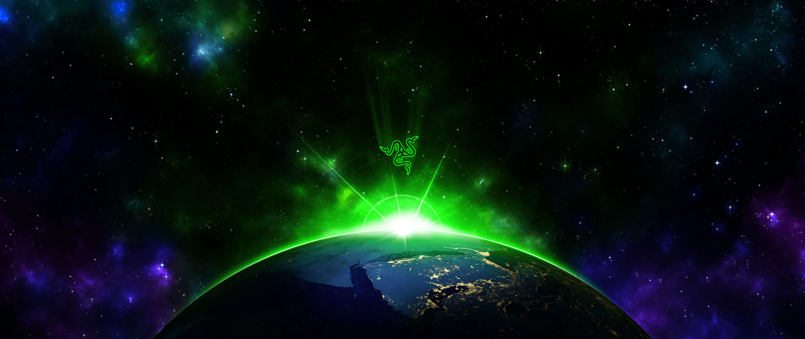 Razer Chroma Wallpaper Nature Green Outer Space Atmosphere Sky Wallpaperuse