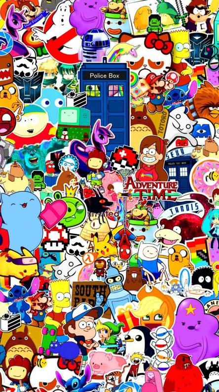 wallpaper cartoon character,cartoon,art,collage,illustration,graphic design