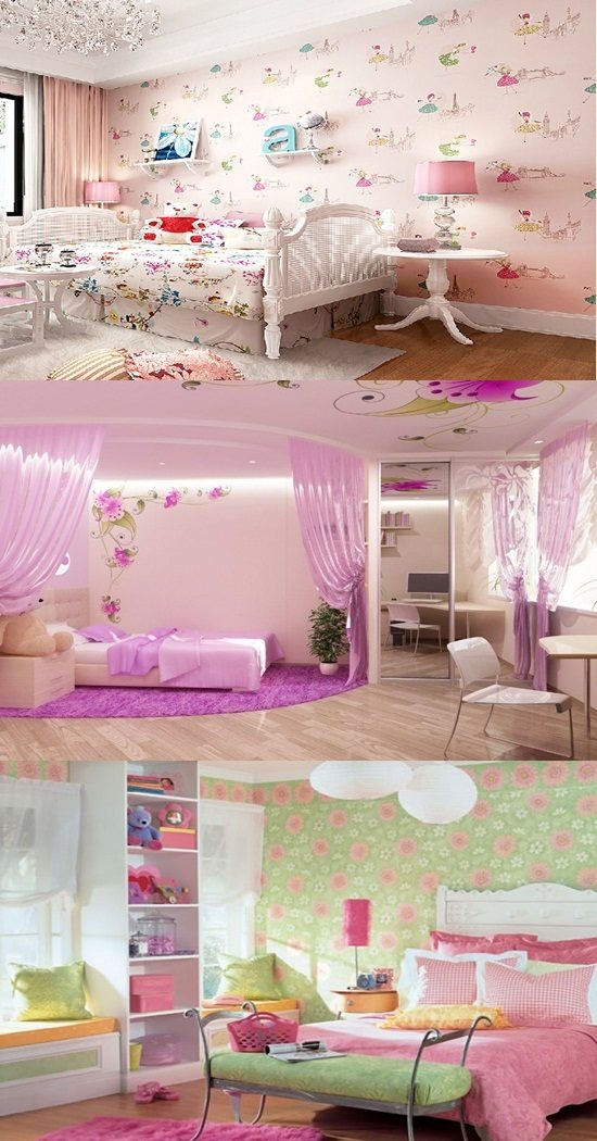 papel pintado de dormitorio de niñas,rosado,producto,mueble,habitación,diseño de interiores