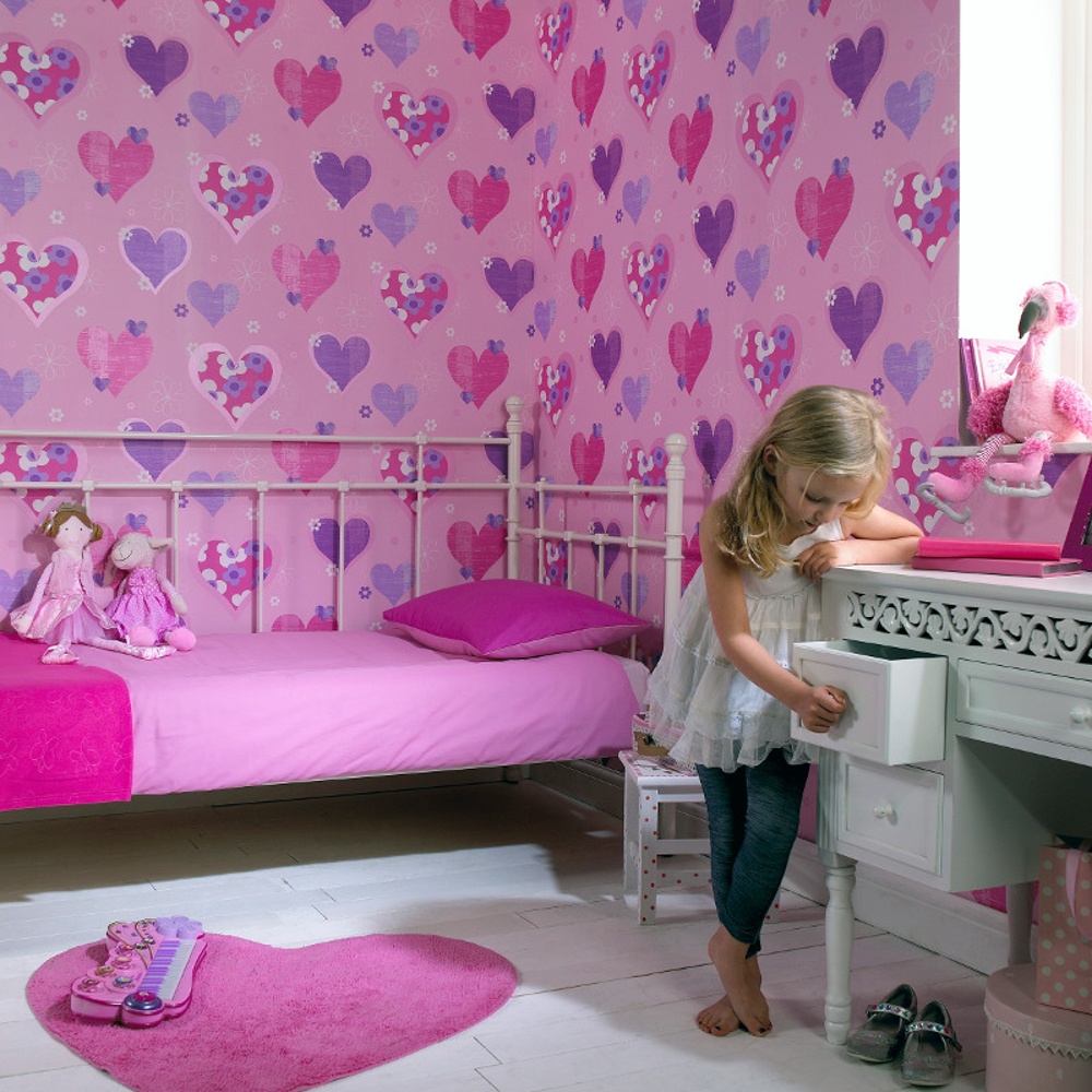 girls bedroom wallpaper,pink,wallpaper,room,wall,violet