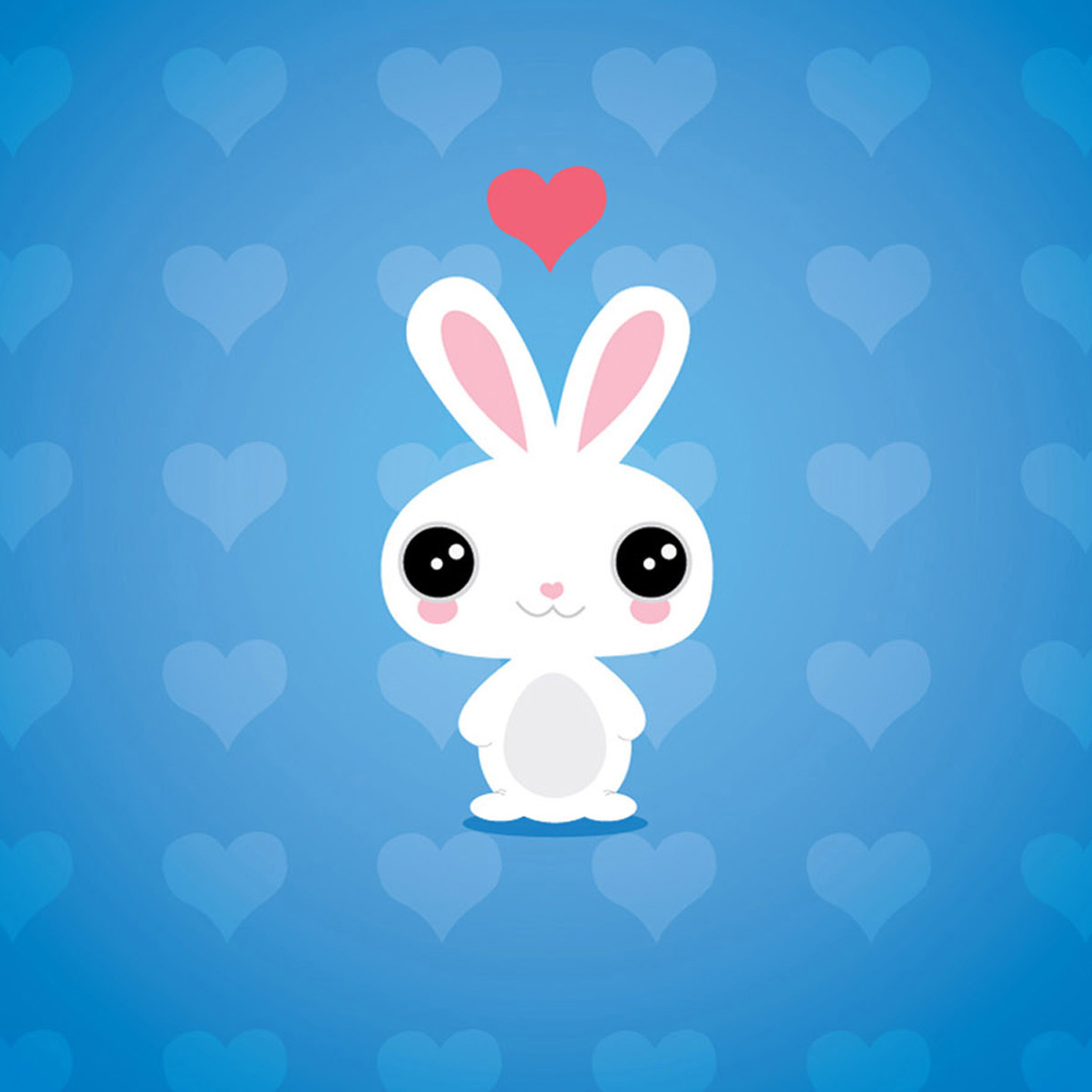 귀여운 만화 벽지,만화,푸른,토끼,토끼와 토끼,삽화