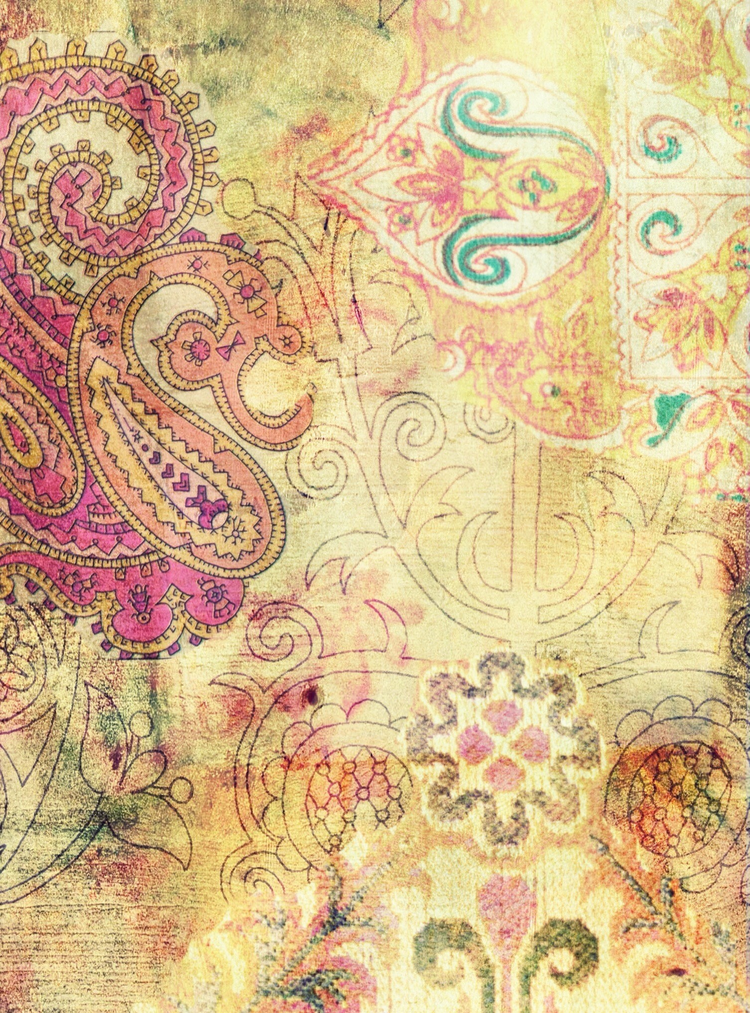 bohemian wallpaper,pattern,text,paisley,visual arts,motif