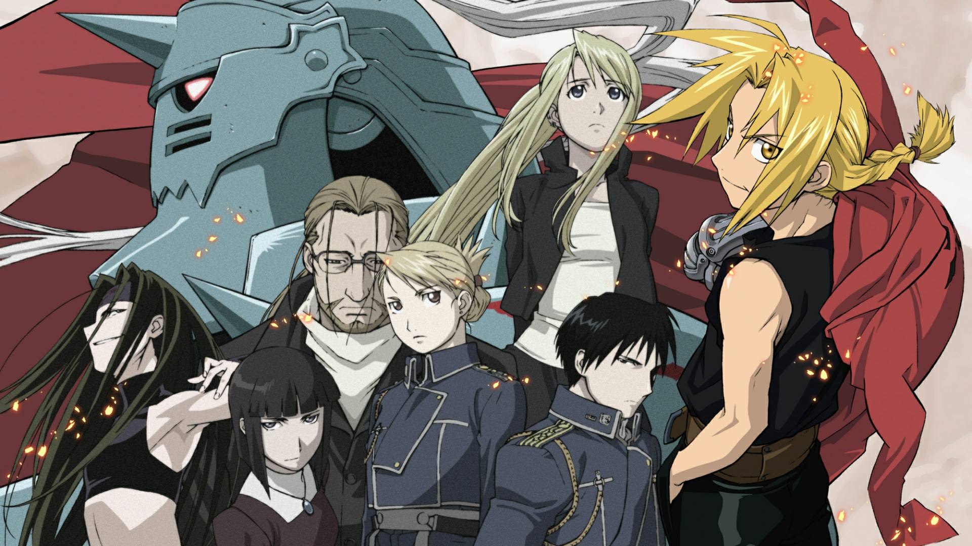 fond d'écran fullmetal alchemist fraternité,anime,dessin animé,oeuvre de cg,personnage fictif,ouvrages d'art