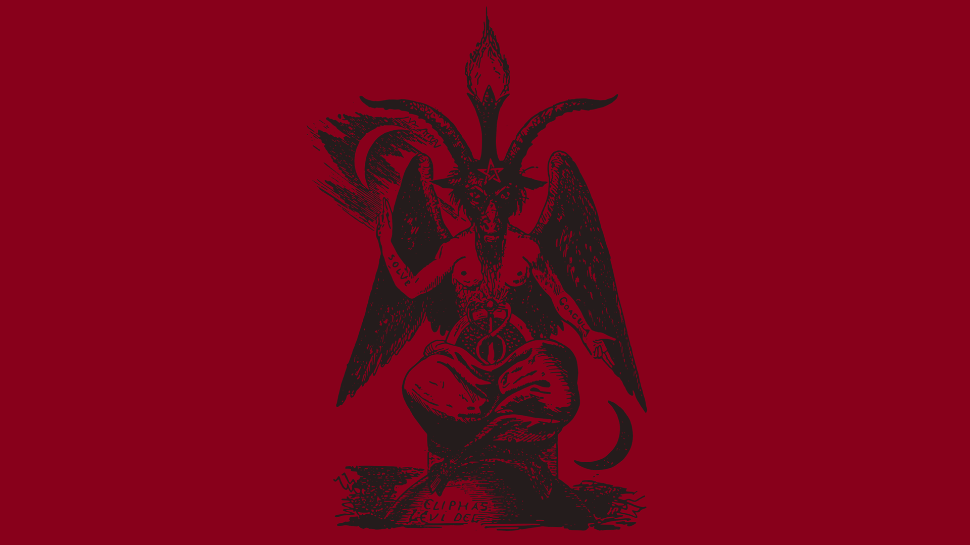 baphomet wallpaper,red,fictional character,illustration,art,graphic design