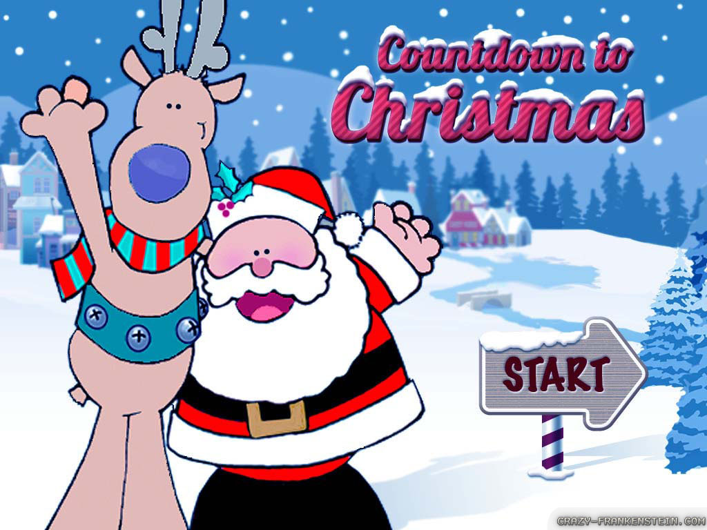 weihnachten countdown wallpaper,animierter cartoon,karikatur,weihnachtsmann,heiligabend,erfundener charakter