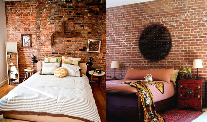 brick wallpaper bedroom,bedroom,brick,room,furniture,wall