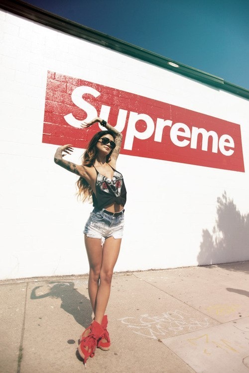 supreme girl wallpaper,leg,fashion,advertising,footwear,thigh