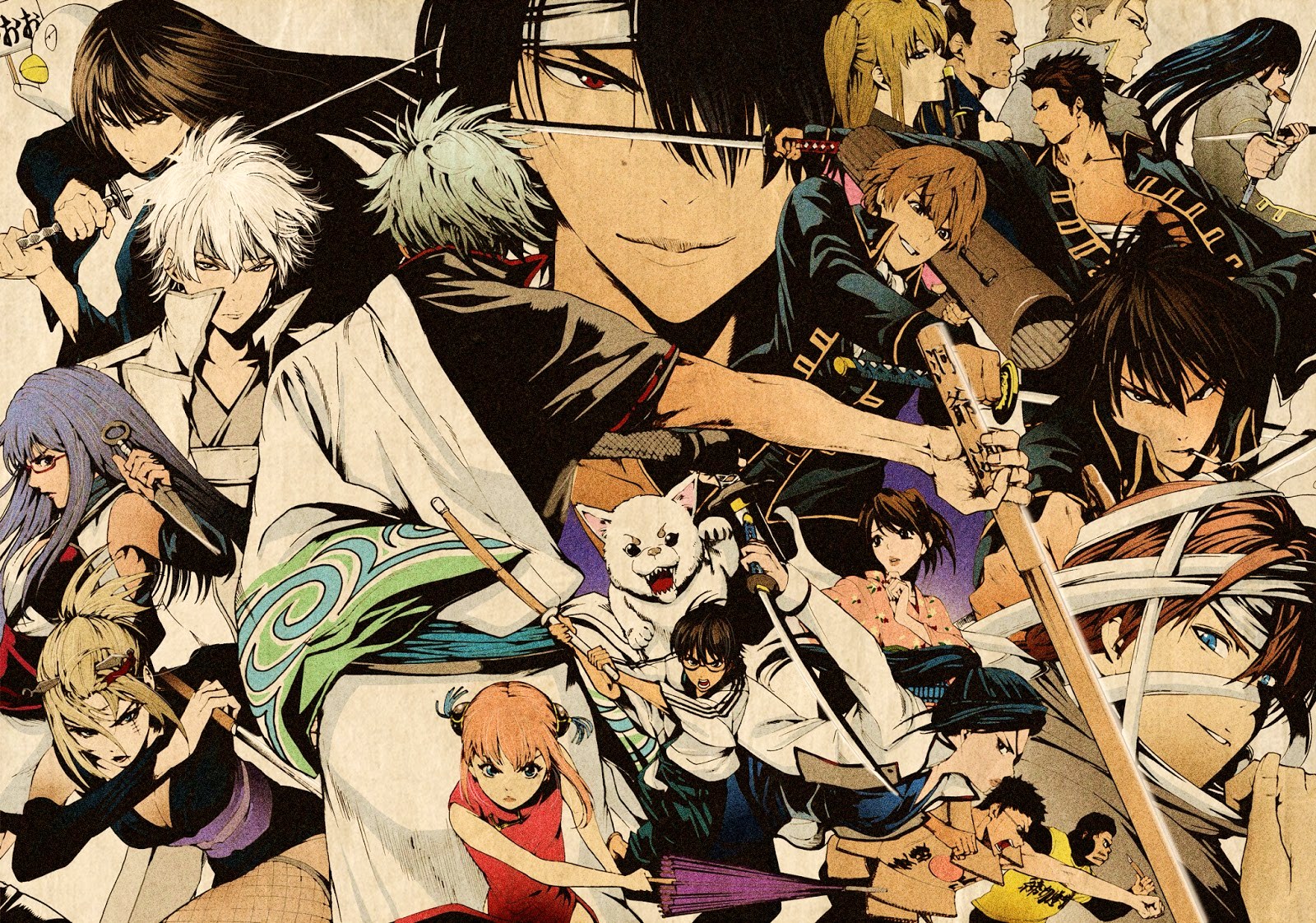 gintama wallpaper,anime,cartoon,fiction,illustration,animated cartoon