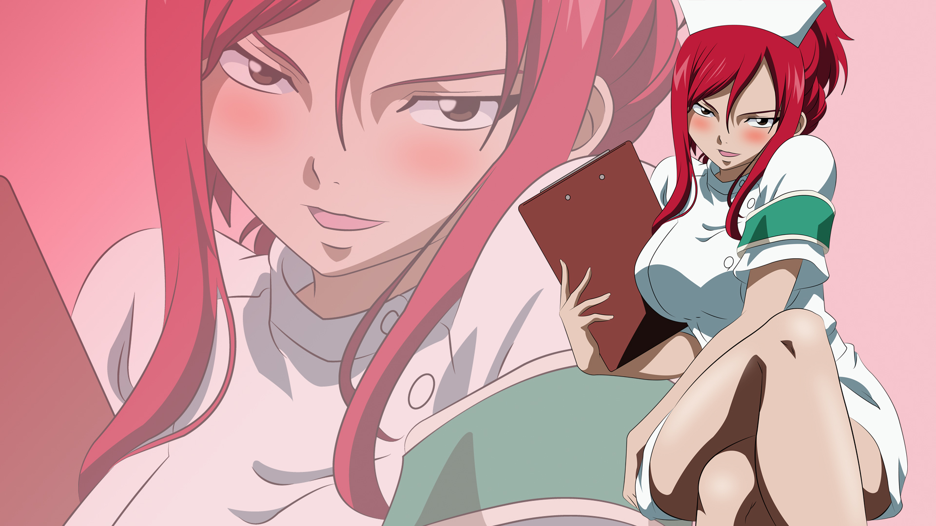 erza scarlet wallpaper,cartoon,face,anime,pink,mouth