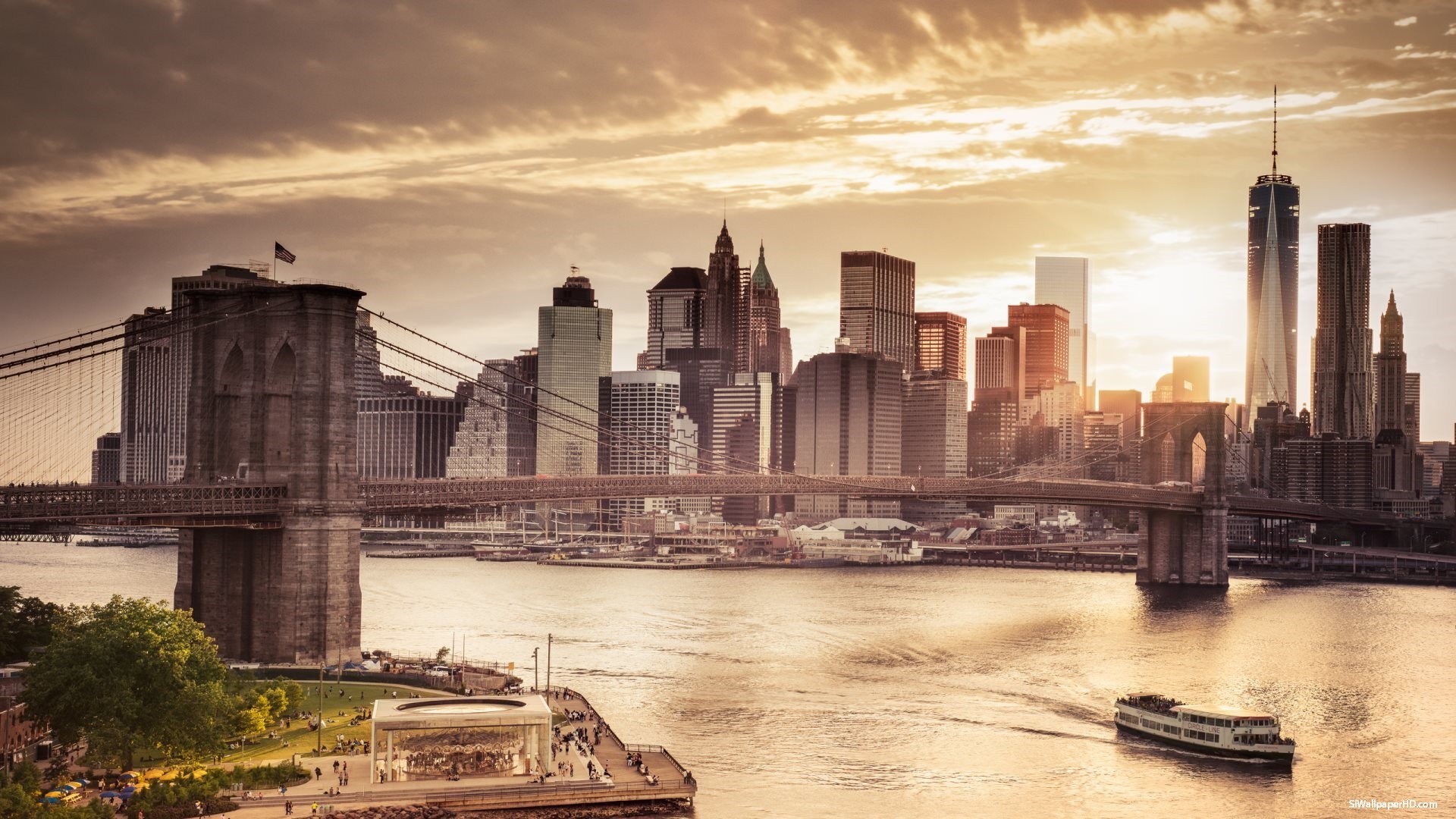 fond d'écran new york skyline,paysage urbain,ville,horizon,zone métropolitaine,ciel