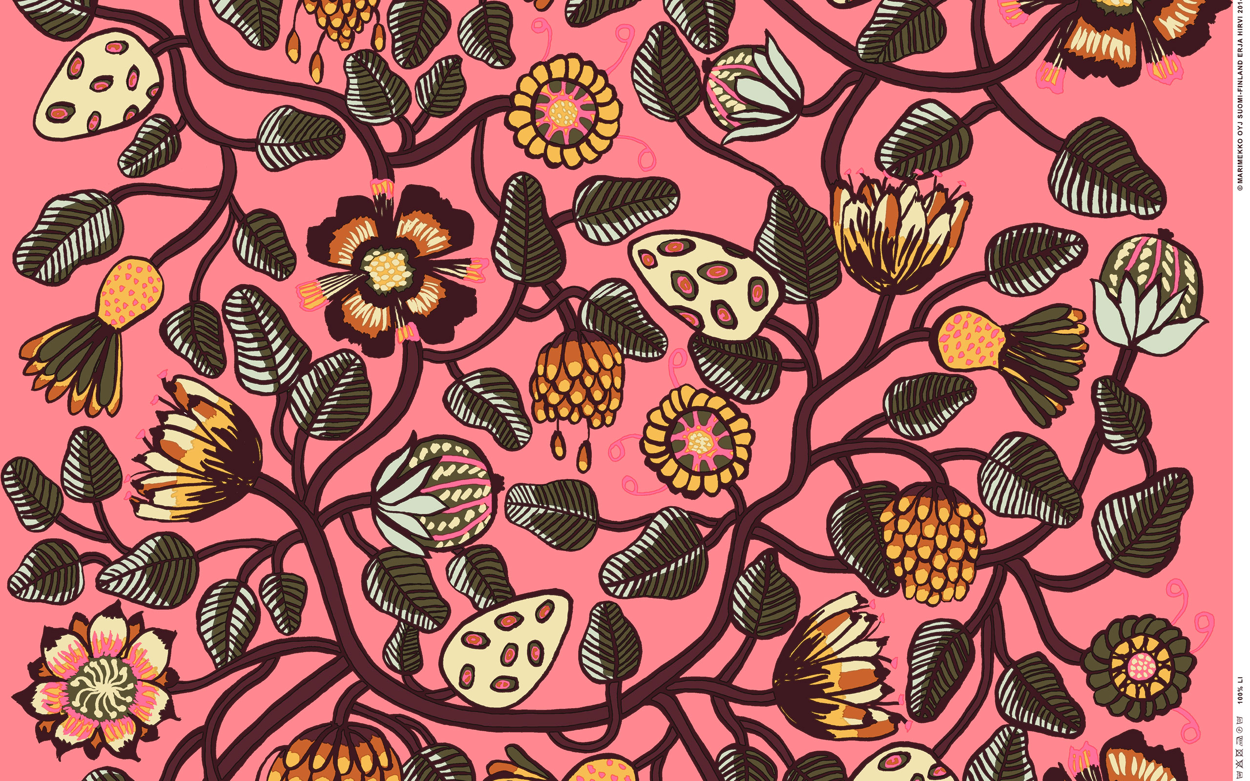 fondo de pantalla de marimekko,modelo,rosado,hoja,diseño,textil