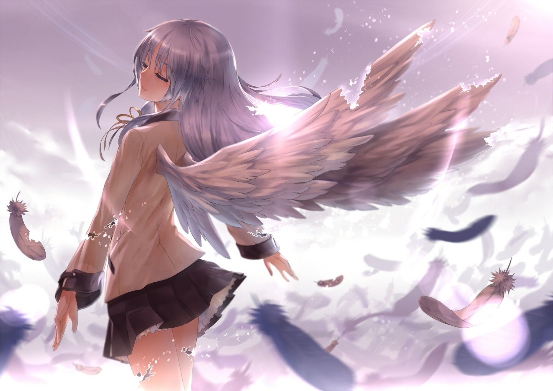 Angel Beats Wallpaper Cg Artwork Anime Angel Cartoon Long Hair Wallpaperuse