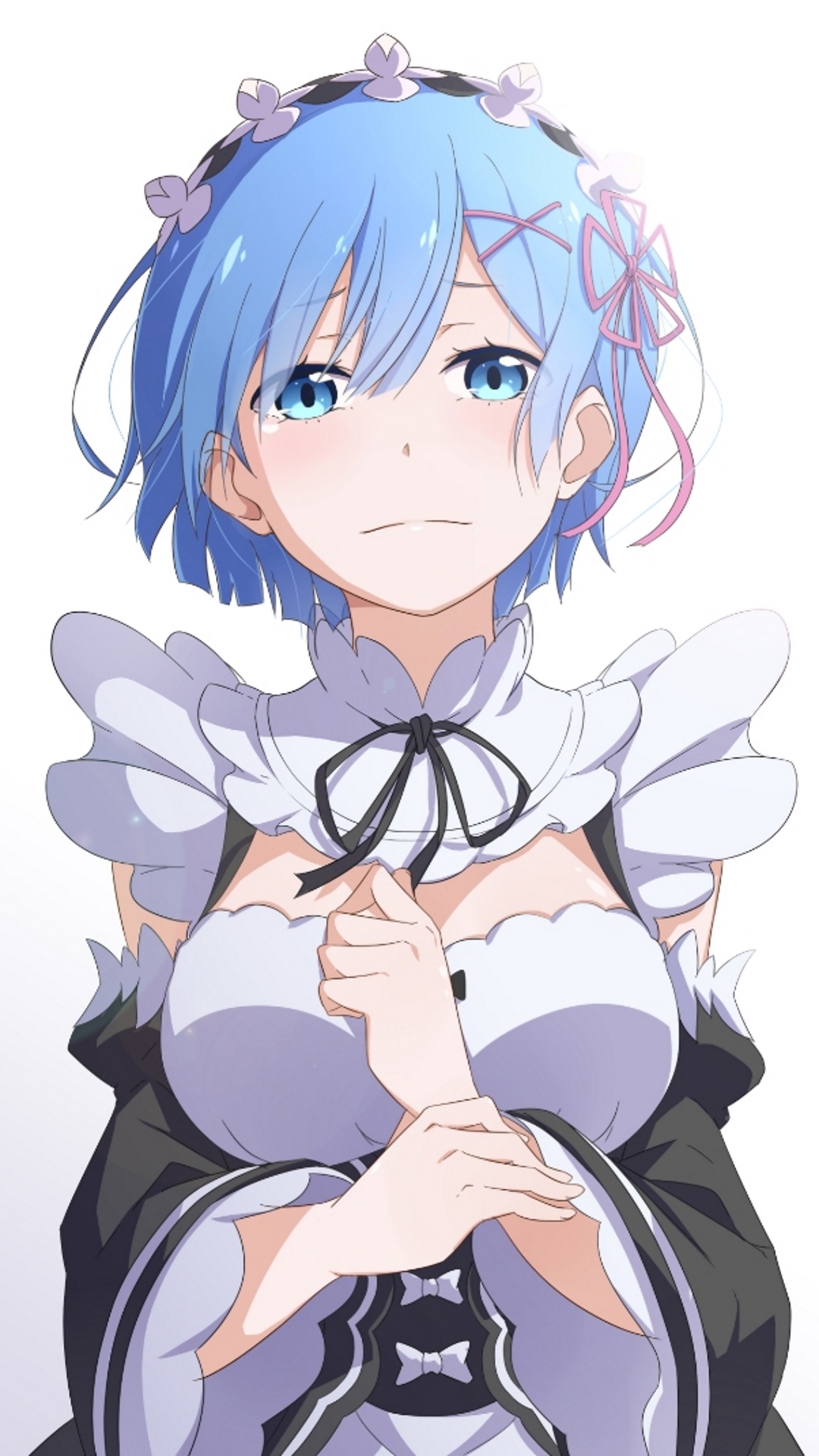 rem wallpaper,cartoon,anime,illustration,cg artwork,hime cut