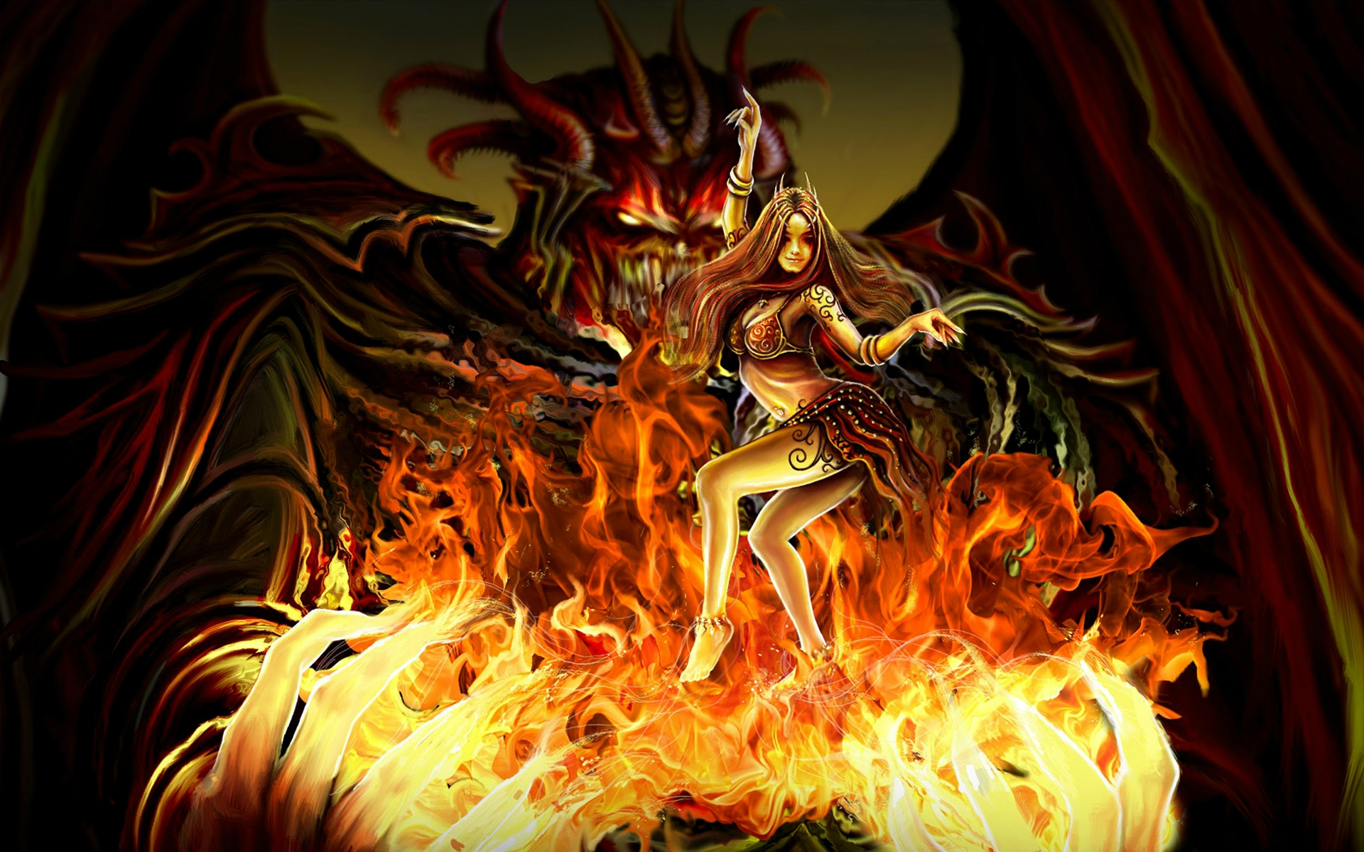demon wallpaper,dragon,flame,heat,fictional character,fire
