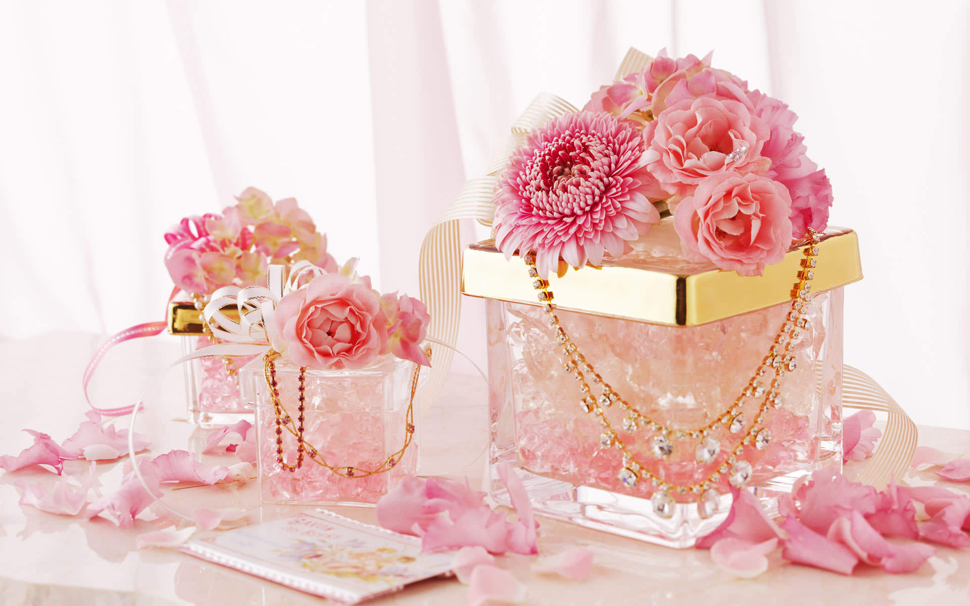 pink floral wallpaper,pink,cut flowers,flower,centrepiece,wedding ceremony supply