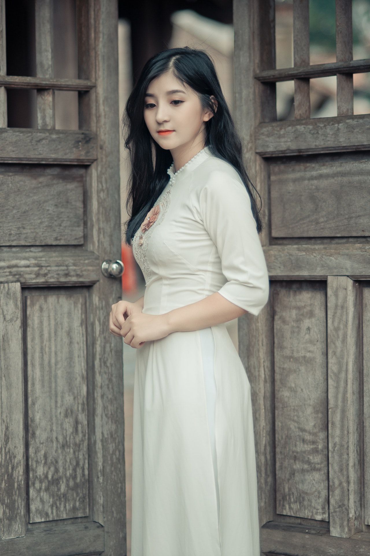 asian girl wallpaper,white,clothing,photograph,dress,beauty