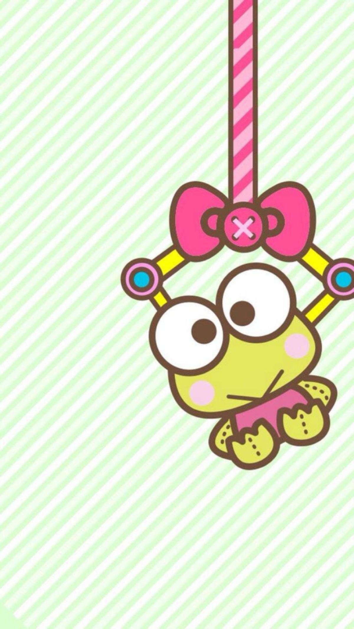 fond d'écran keroppi,rose,dessin animé,ligne,clipart,sourire