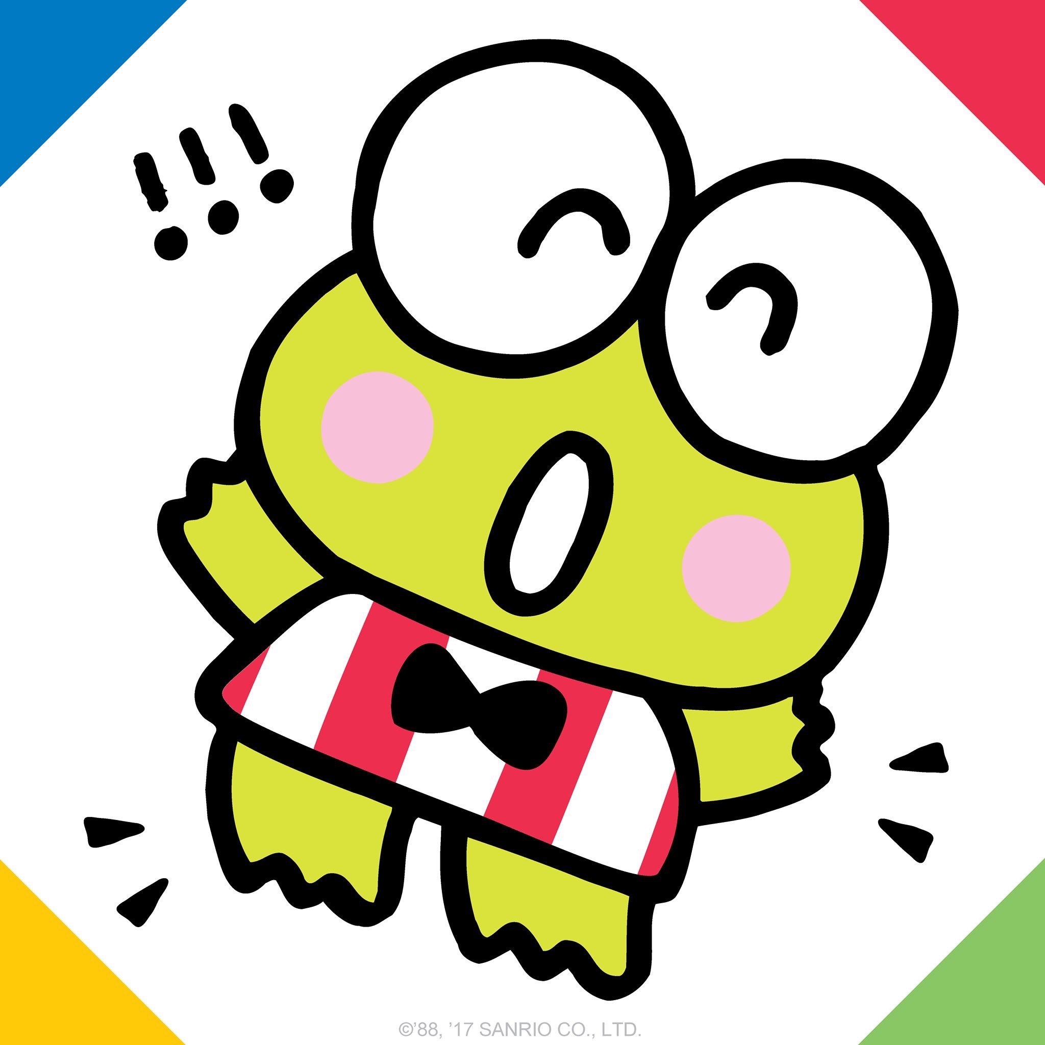 keroppi wallpaper,cartoon,yellow,green,facial expression,smile