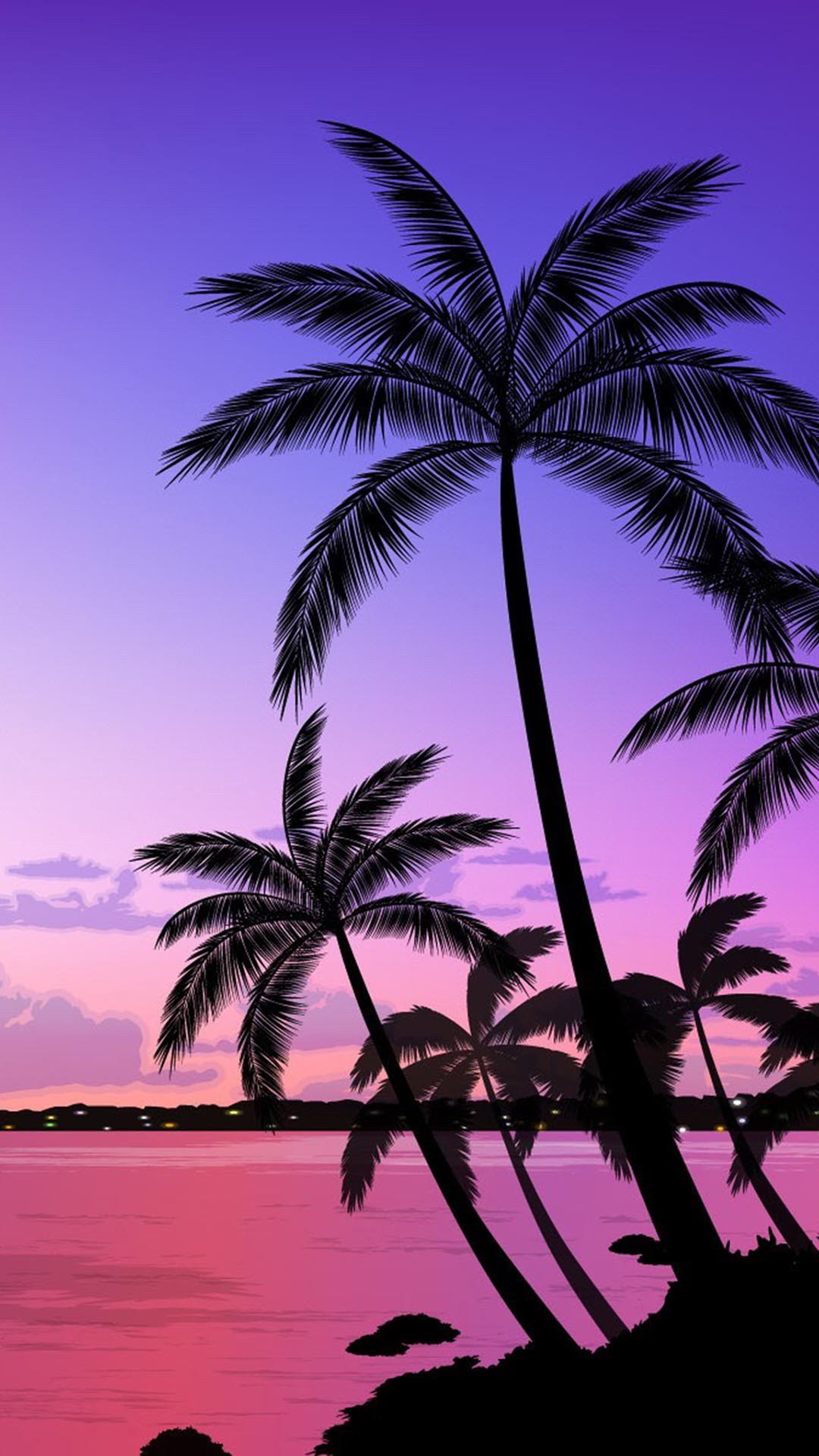 fond d'écran para tablette,ciel,la nature,arbre,palmier,violet