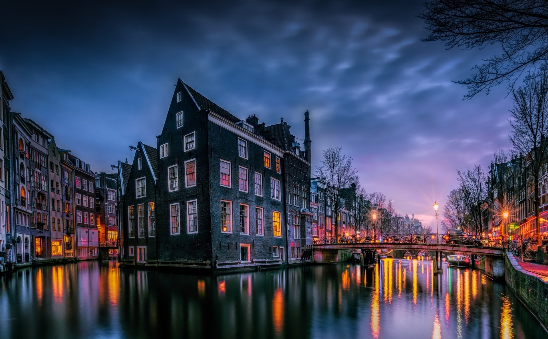amsterdam wallpaper,reflection,waterway,sky,water,nature