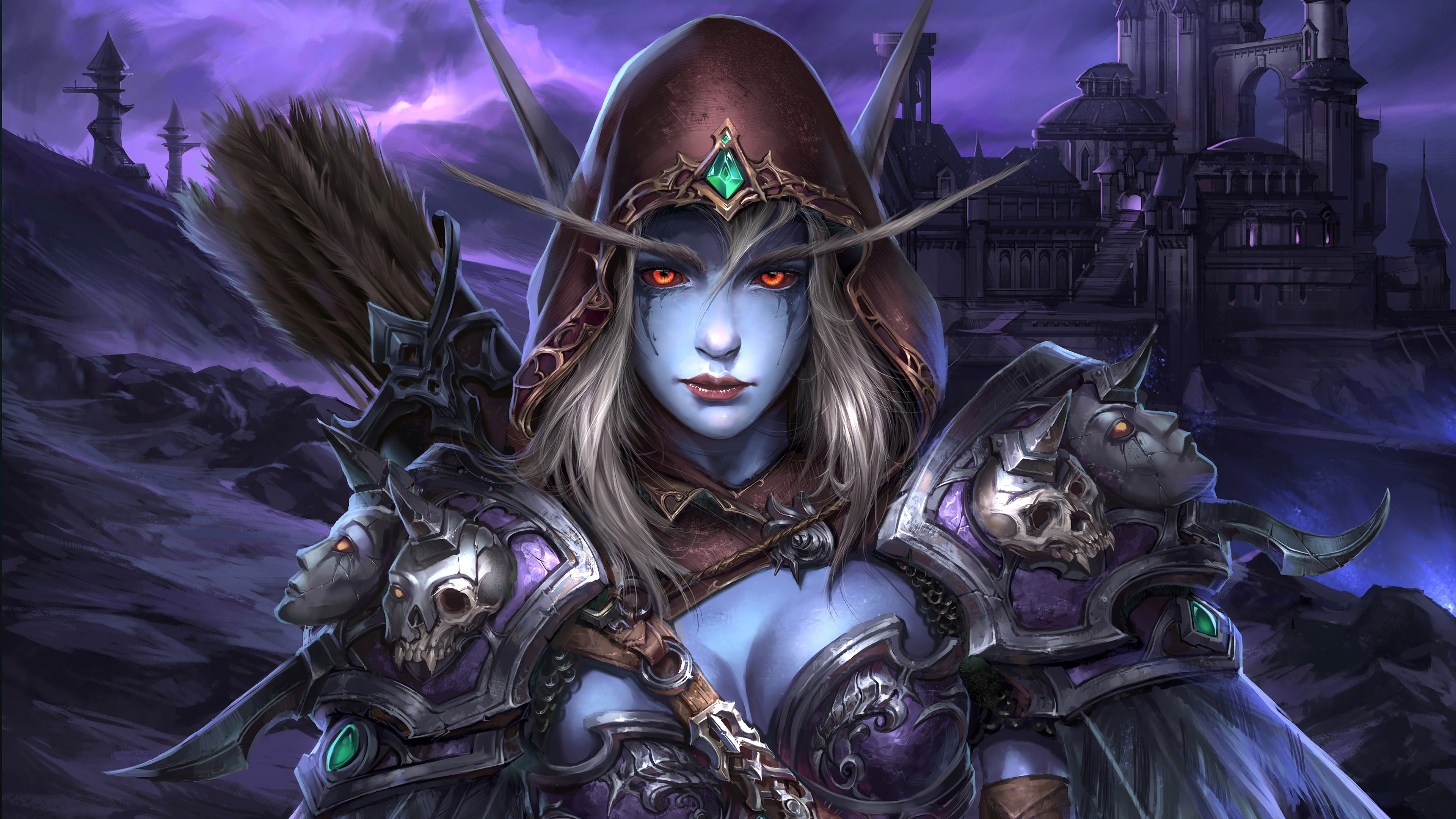 sylvanas wallpaper,action adventure game,cg artwork,games,strategy video game,fictional character