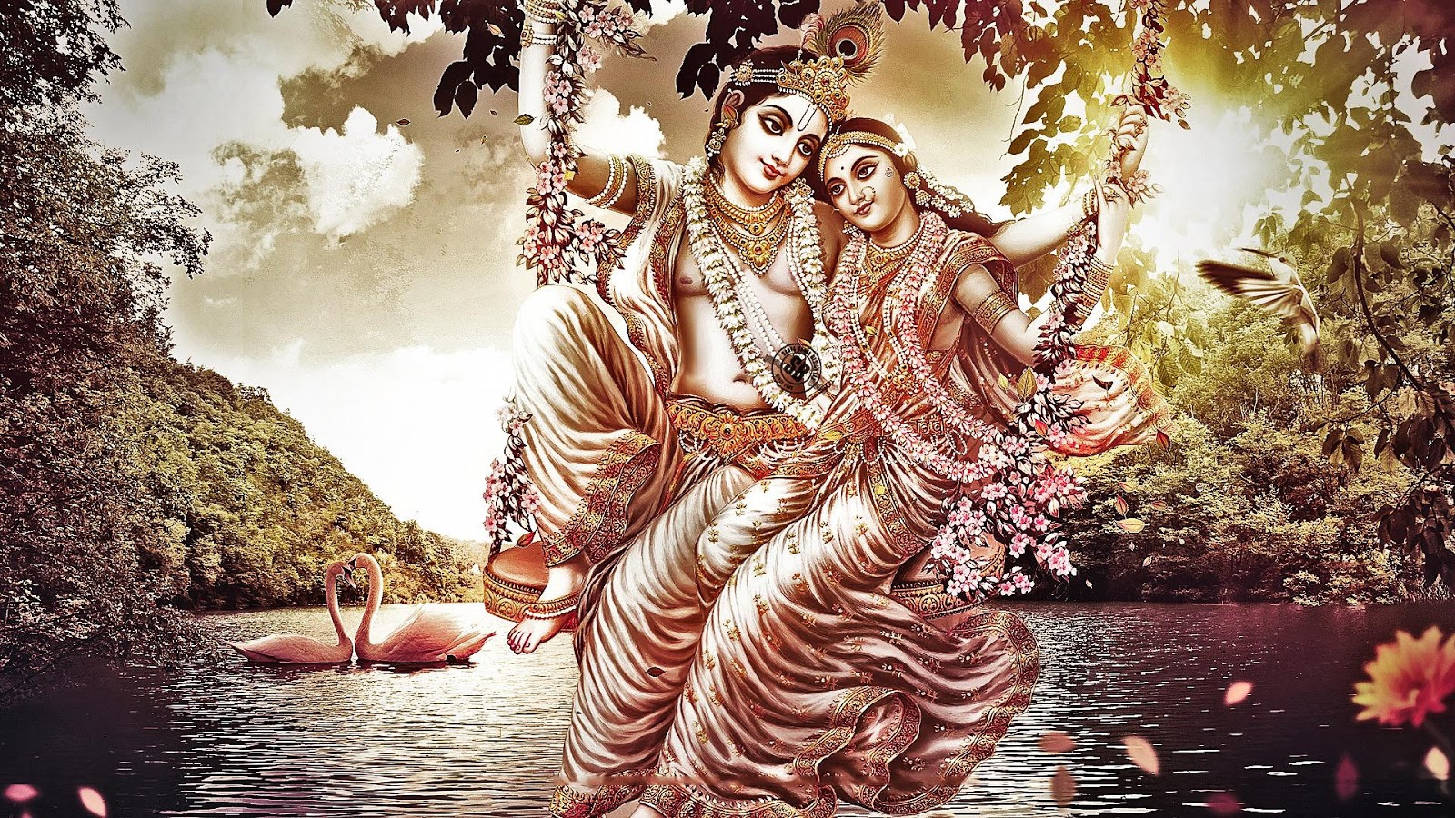 hindu god wallpaper full hd,water,cg artwork,mythology,illustration,tree