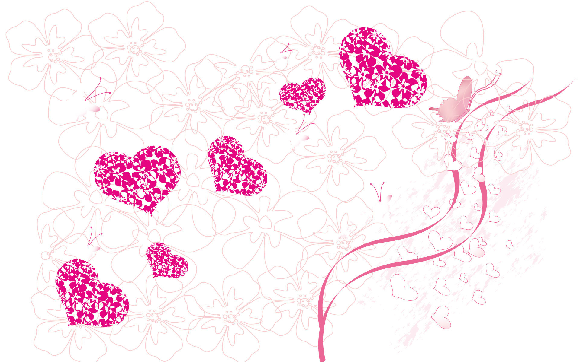 papel pintado rosado femenino,corazón,rosado,fuente,planta,modelo