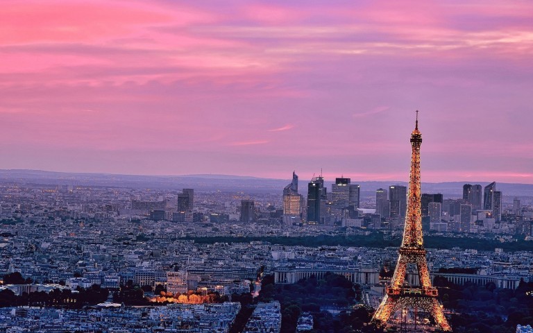 papier peint paris rose,paysage urbain,zone métropolitaine,ville,ciel,horizon