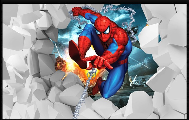 gambar wallpaper 3d,fictional character,spider man,cartoon,graphic design,fiction