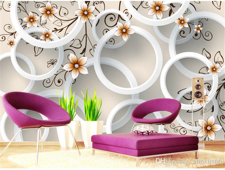 3d 벽지 디자인,보라색,벽지,제비꽃,벽,방